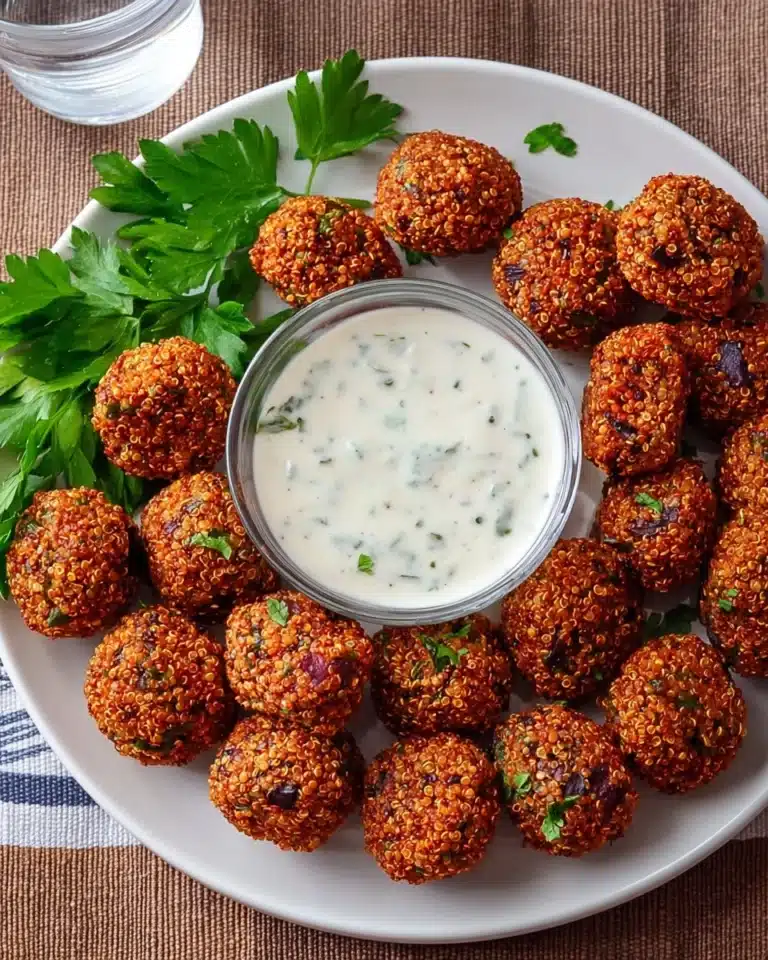 Quinoa Pizza Balls with Yogurt Ranch Dipping Sauce Recipe