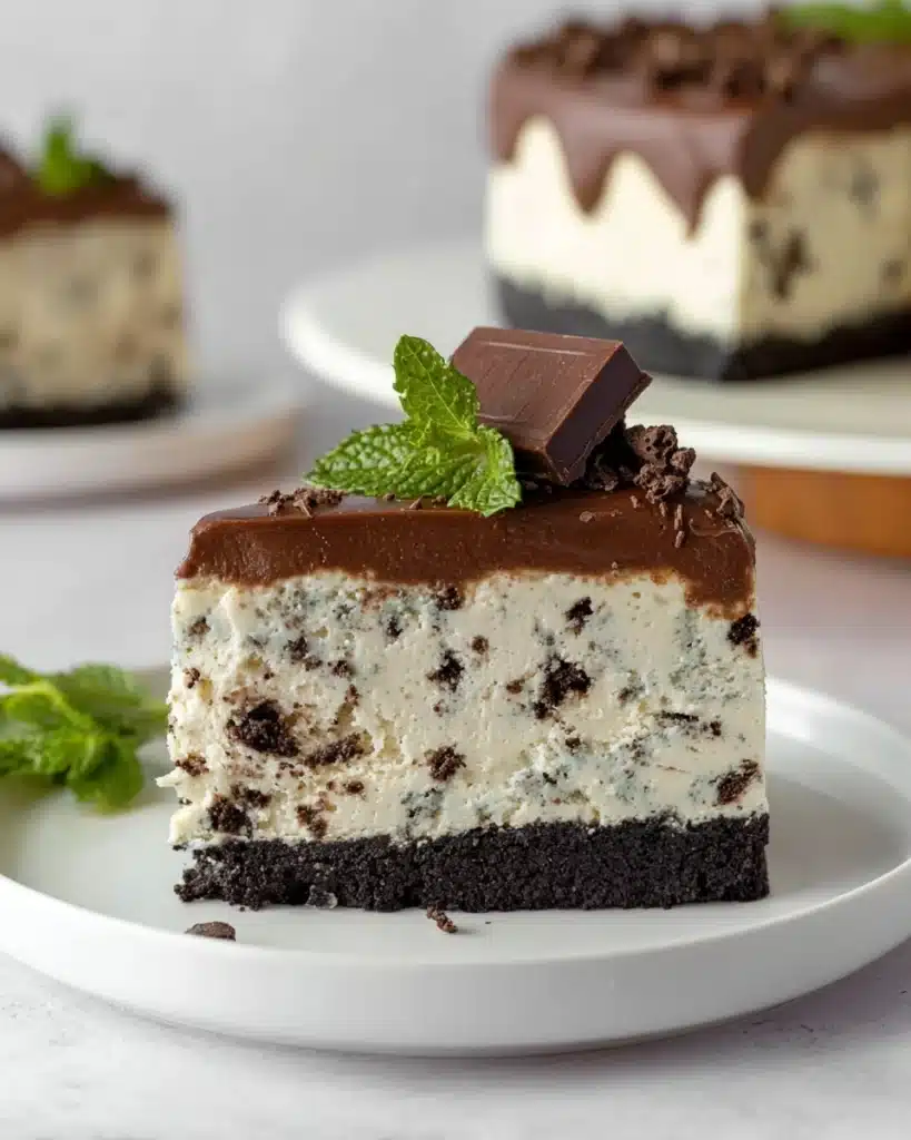 No-Bake Vegan Mint Chocolate Chip Cheesecake Recipe