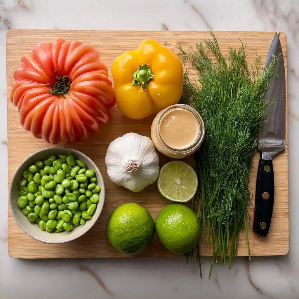 Marinated Tomato Toast with Garlic Dill Edamame Spread Recipe 4 Marinated Tomato Toast with Garlic Dill Edamame Spread Recipe - Recipe Image