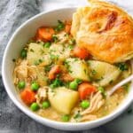 Chicken Pot Pie Soup with Puff Pastry Shells Recipe