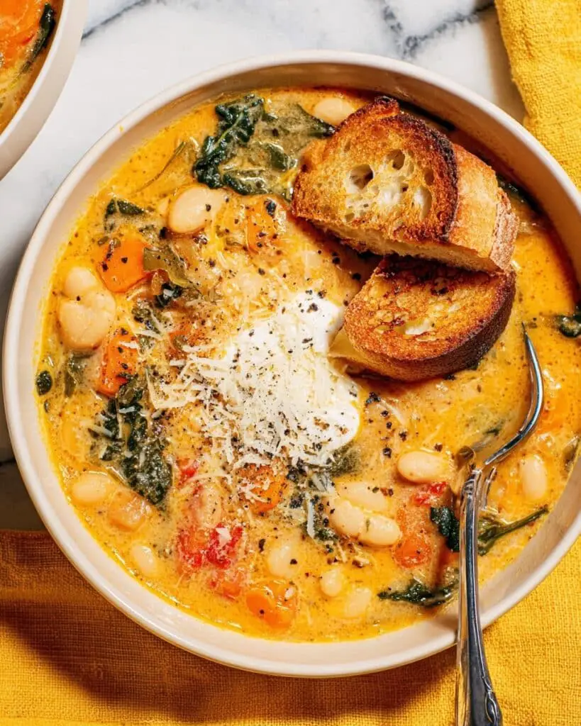 Tuscan White Bean Soup Recipe (Vegetarian) Recipe