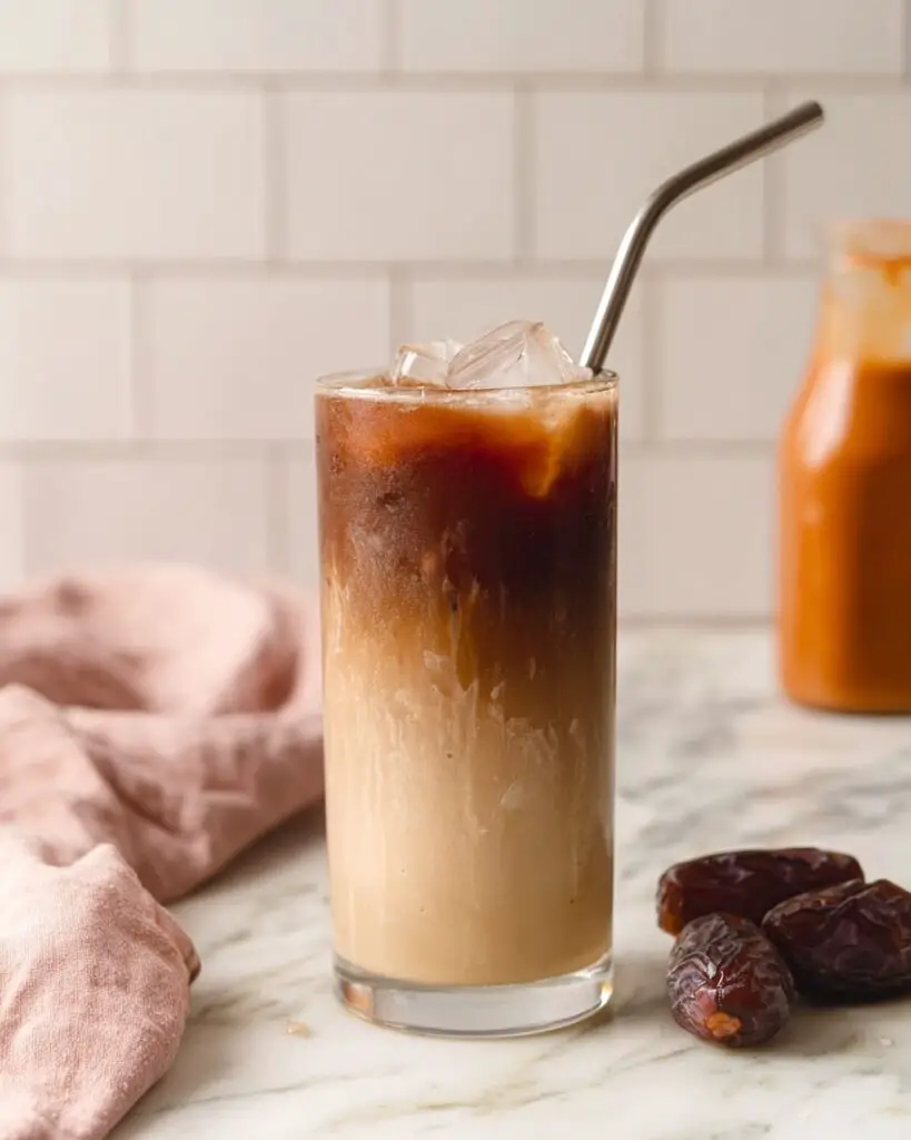 Iced Caramel Macchiato with Date Caramel Sauce Recipe