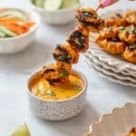 Thai Chicken Satay Skewers with Peanut Sauce and Cucumber Relish Recipe
