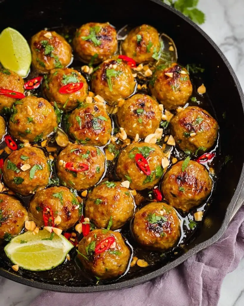 Thai Chicken Meatballs in Sticky Thai Chili Sauce Recipe