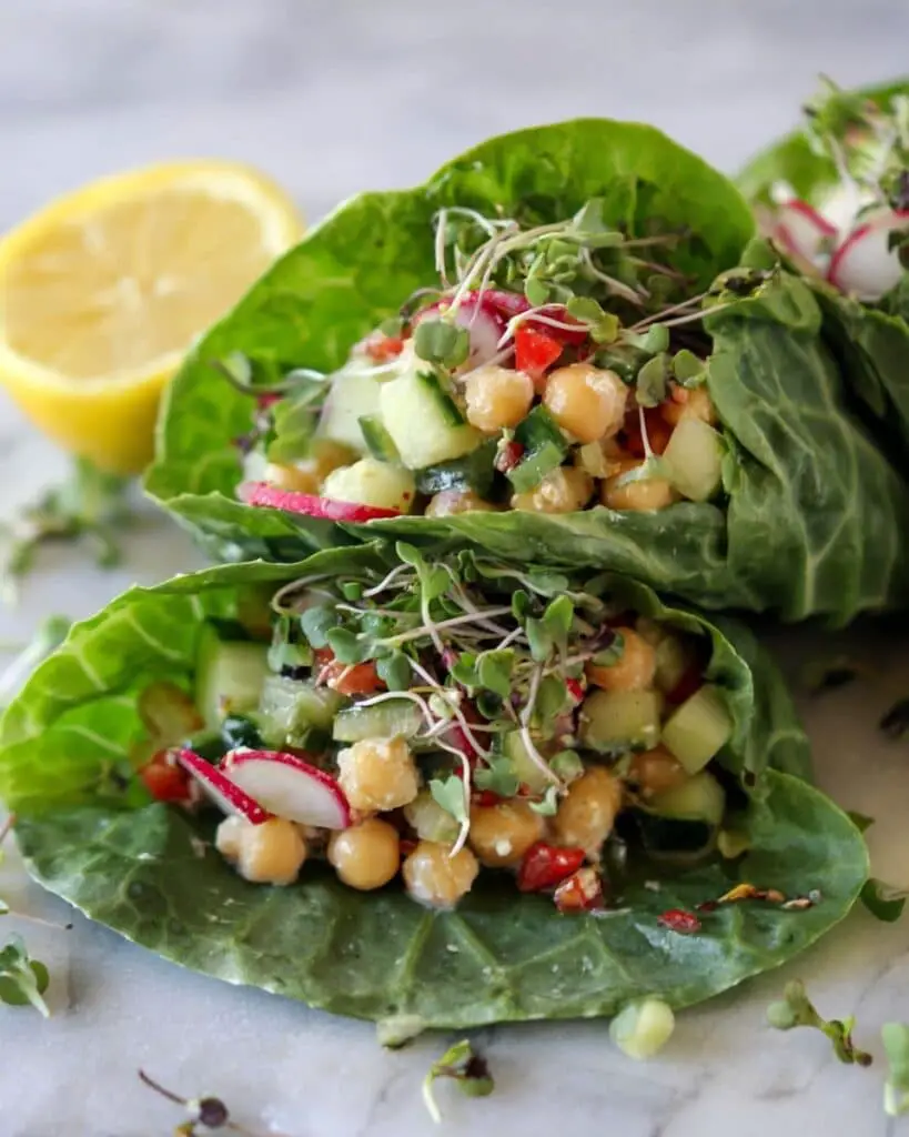Chickpea Tahini Collard Wraps Recipe