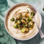 Creamy Parsnip Soup with Crispy Brussels Sprouts Recipe