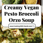 Pesto Broccoli Orzo Soup Recipe