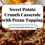 I used a rectangular 2 quart casserole dish, but this could easily fit in an 8″ or 9″ square baking pan Recipe