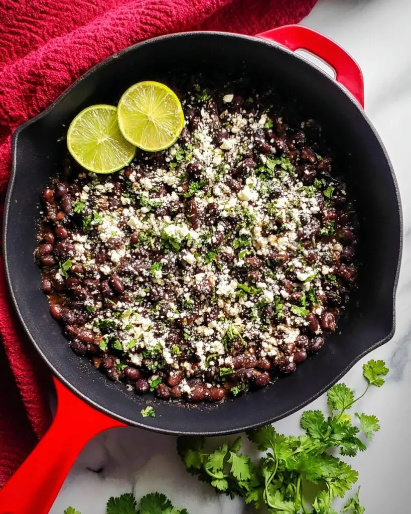 Creamy Mexican Black Beans with Cilantro and Cotija Recipe