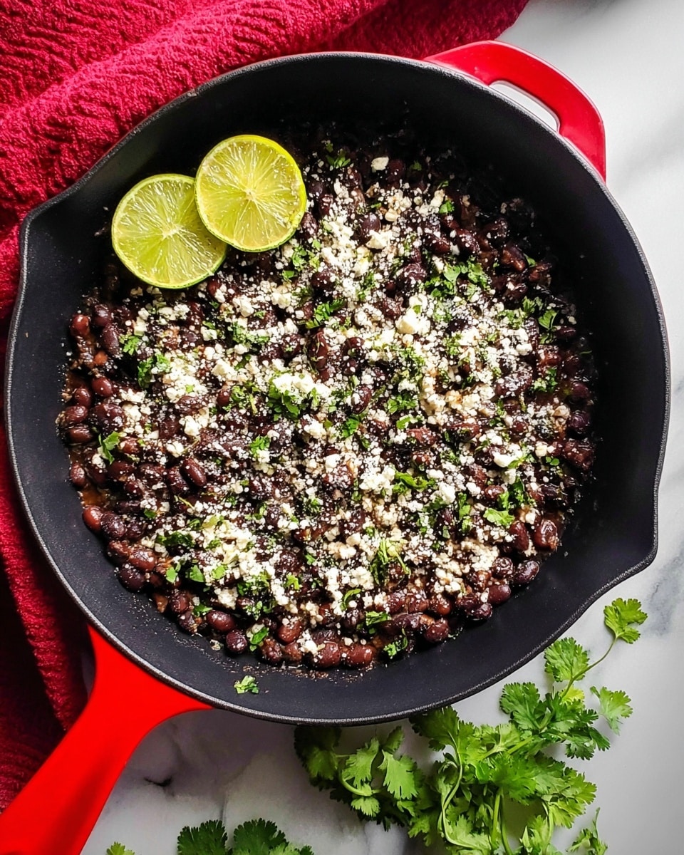 Creamy Mexican Black Beans with Cilantro and Cotija Recipe